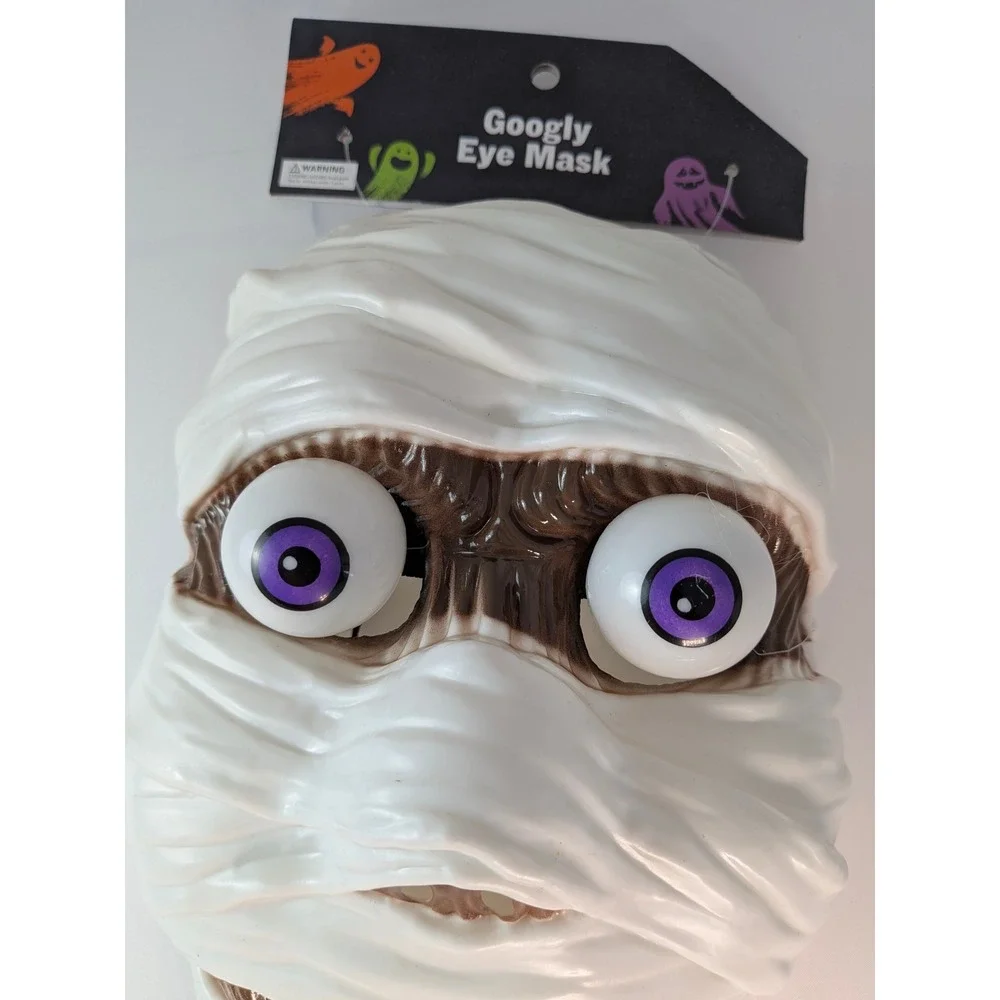 Googly Eye Mask Mummy Halloween Costume Accessory White Purple Kids